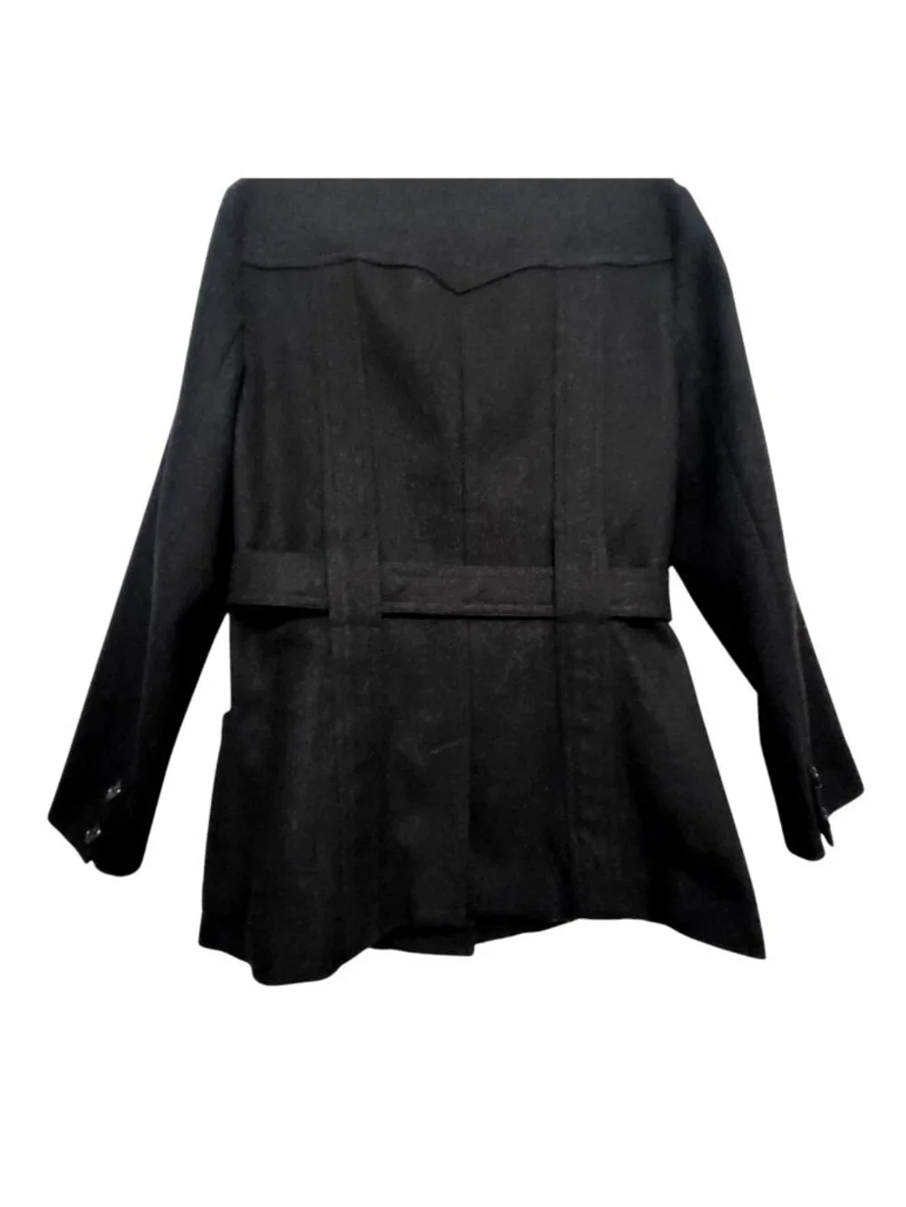 J. CREW Black Wool Belted Coat Classic Single-Breasted Structured Jacket